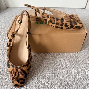 Boden Leopard-Print Slingback Flats in Brown and Black